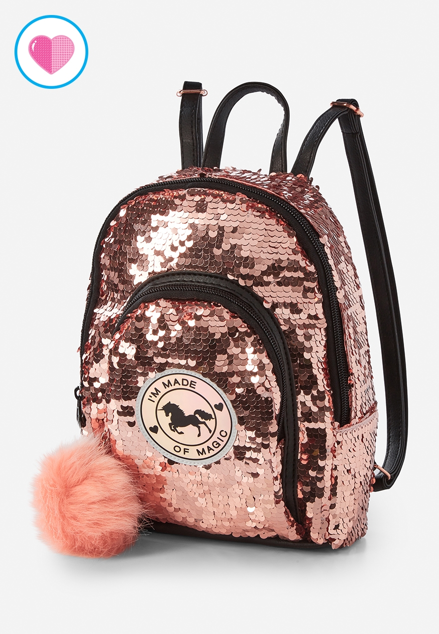 unicorn sequin backpack justice