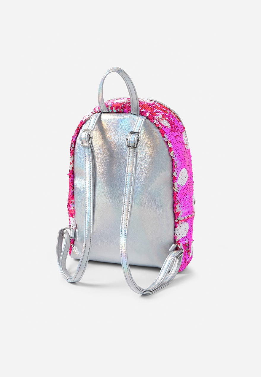 sequin backpack with initial