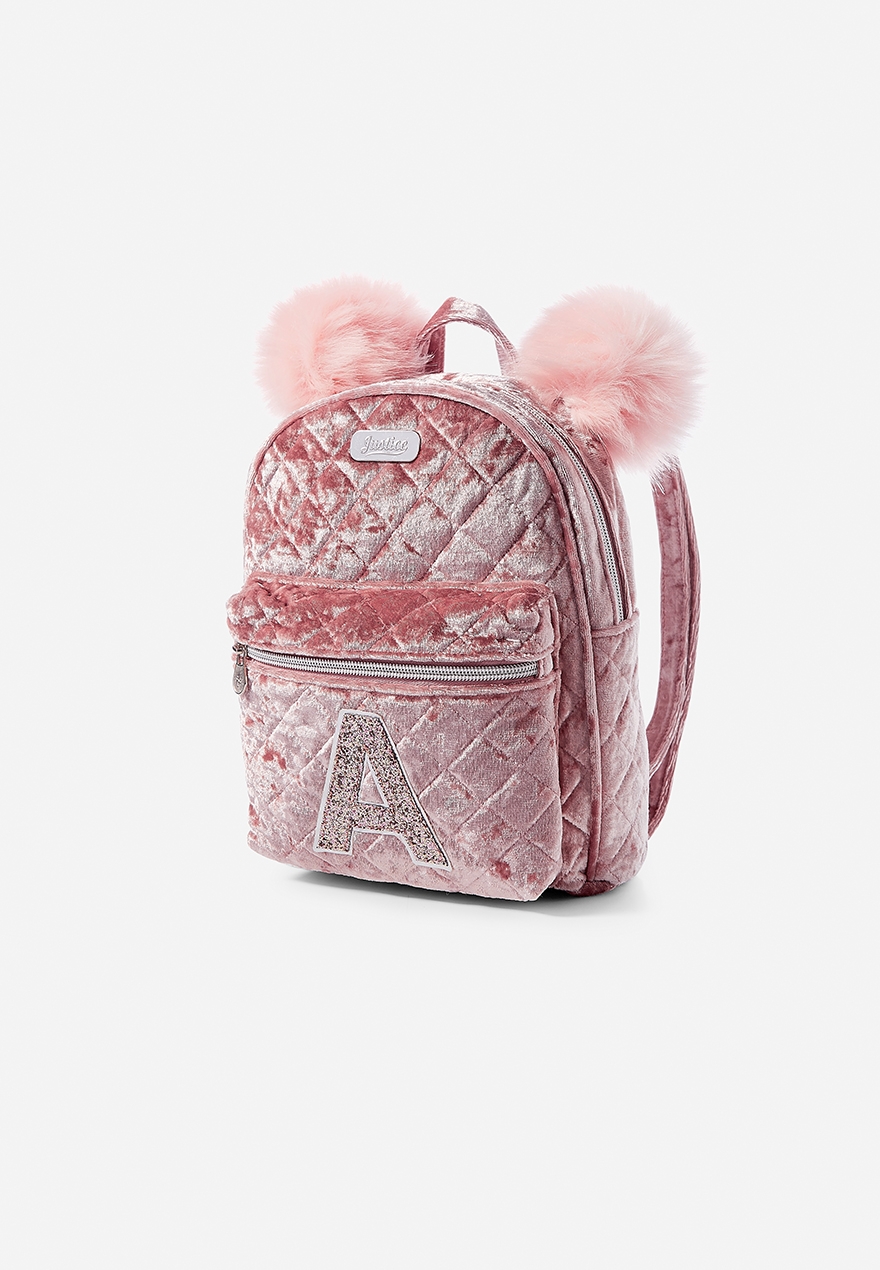 flip sequin backpack with initial