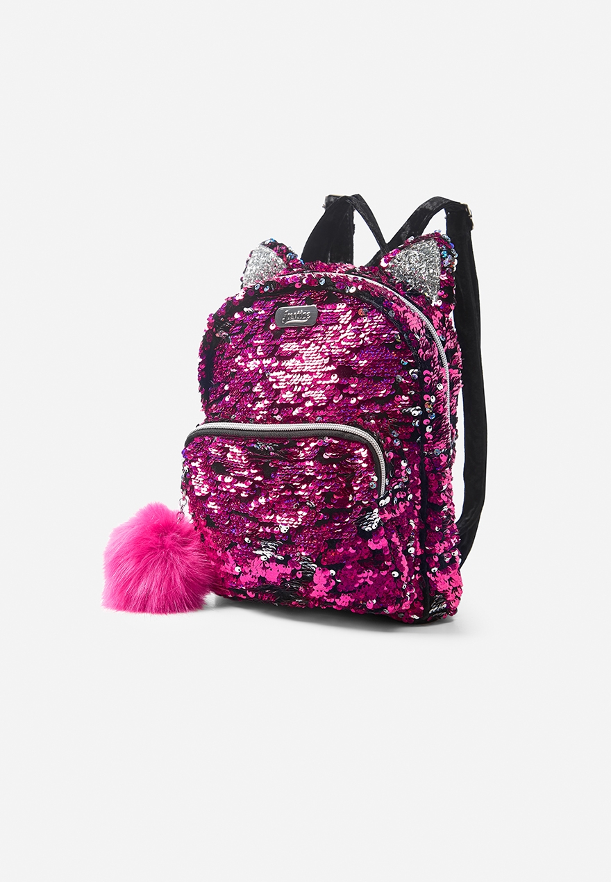 pink flip sequin backpack