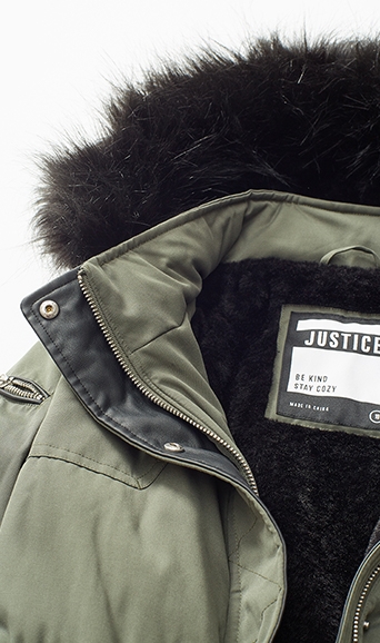 justice plus size coats