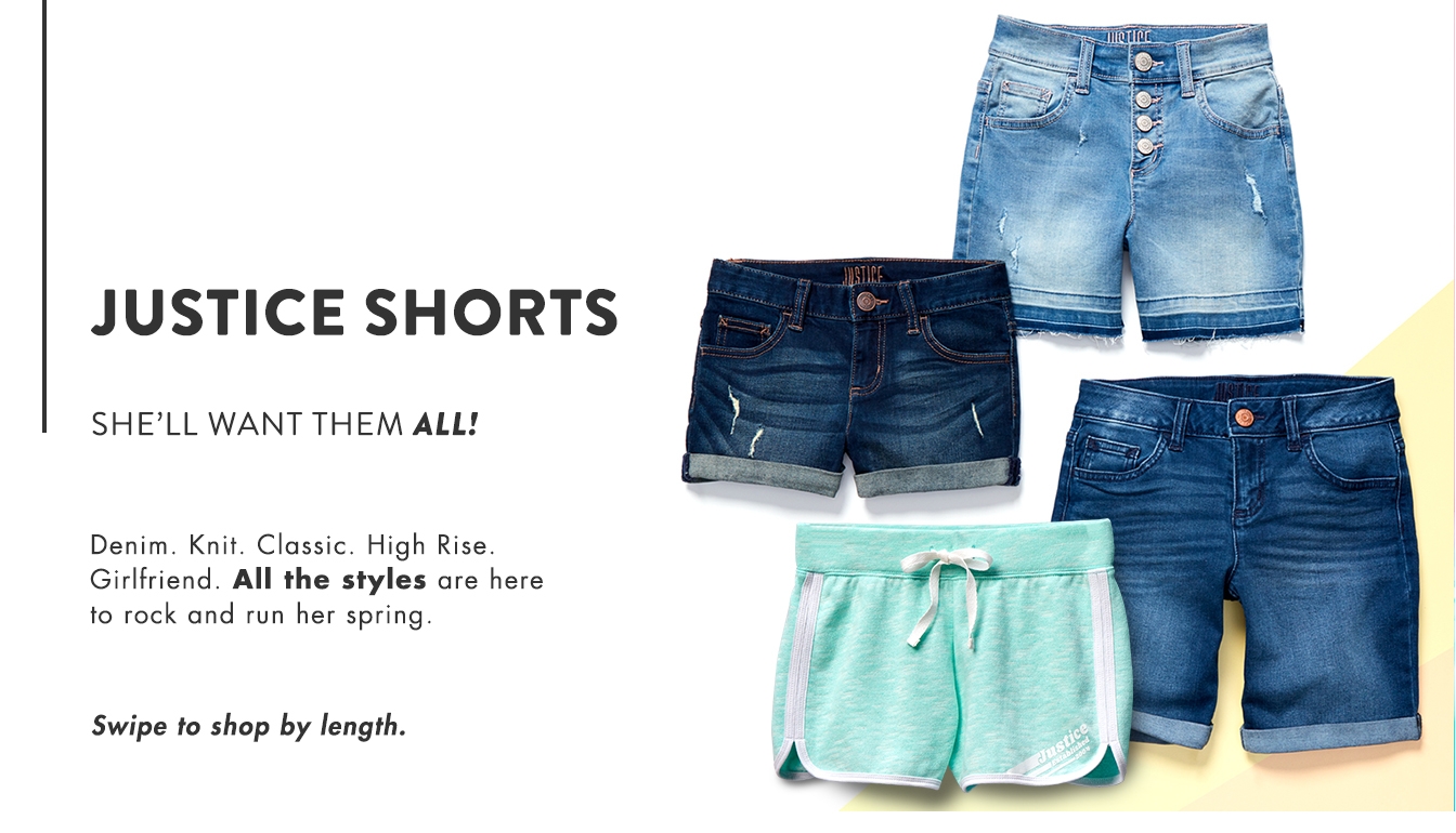 justice denim shorts