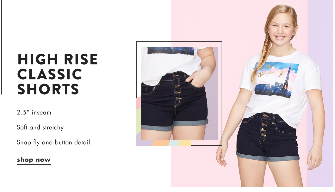 girl high waisted shorts denim