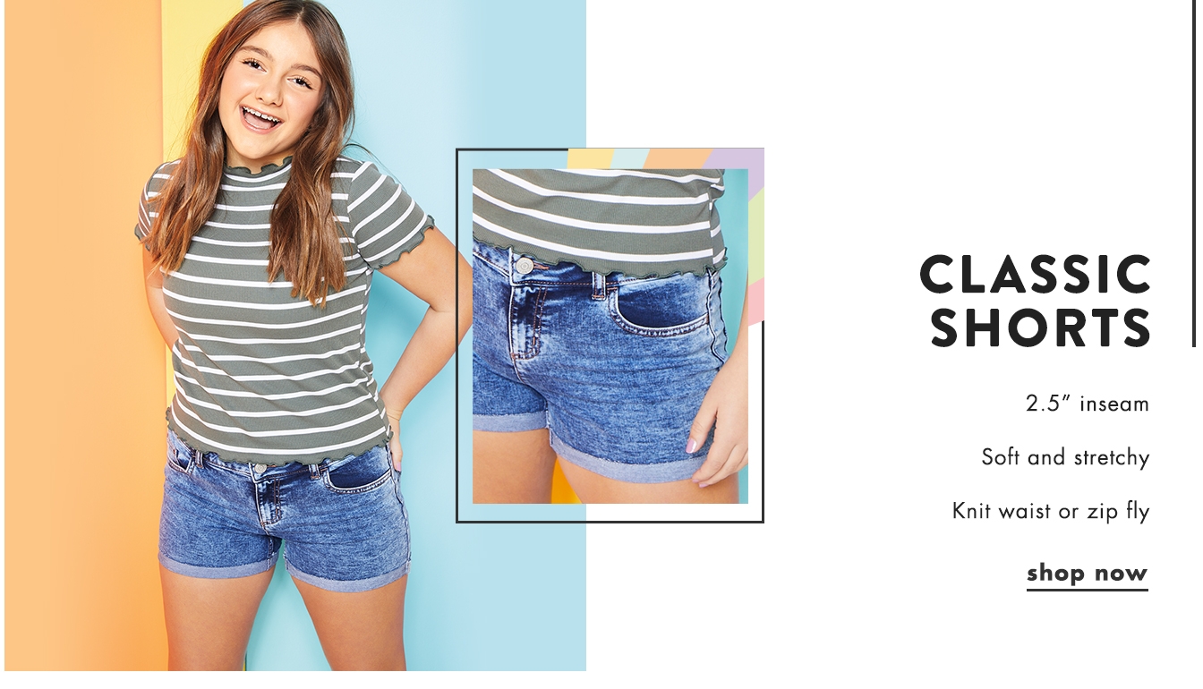 Girls' Shorts Denim, High Rise, Bermuda, Midi & More Justice